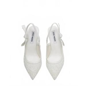 NEW STEVE MADDEN women's mesh with pearl pointed-toe slingback pump high heels i